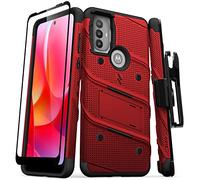 ZIZO Bolt Bundle para Moto G Power 2022 Funda con protector de pantalla Kickstand Holster Lanyard - Rojo