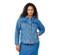 Zizzi Flash by Chaqueta vaquera con bolsillos para mujer, tallas 42-60, Azul Denim., 54-56 Große Größen