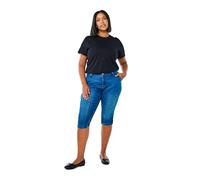 Zizzi Pantalones vaqueros capri para mujer, tallas grandes, ajustados, bolsillos, talla 42-60