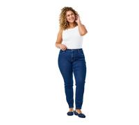 Zizzi Pantalones vaqueros Emily para mujer, tallas grandes, corte ajustado, cintura regular, talla, azul oscuro, 48W x 32L