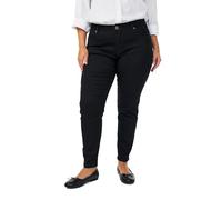 Zizzi Pantalones vaqueros Emily para mujer, tallas grandes, corte ajustado, cintura regular, talla, Negro , 48W x 30L