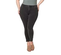 Zizzi Vaqueros para mujer tallas grandes - Cintura alta Super Slim Fit Pantalones vaqueros para mujer con elástico - Pantalones recortados de 7/8 de longitud con cremallera en el extremo de la pierna