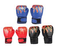 ZJchao 1 par de de Boxeo Juveniles, de Entrenamiento de Cuero PU Ventilados de Malla Ajustable para Niños y Niños (Rojo)