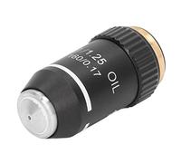 ZJchao 100X óptica Lentes Reemplazo de Lente de Objetivo de Microscopio de Alta Potencia - Aumento de 100X, Interfaz RMS de 20,2 Mm, Material de Latón, Dispositivo de Resorte Automático