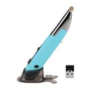 ZJchao 2.4g Pen de Ratón Inalámbrico, Entrada de Voz 500 Palabras Min 98% Precisión 128 Idiomas 3 dpi Ajustable 800-1200-1600 Silencio Ergonómico para PC Portátil Portátil (Blue)