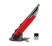 ZJchao 2.4g Pen de Ratón Inalámbrico, Entrada de Voz 500 Palabras Min 98% Precisión 128 Idiomas 3 dpi Ajustable 800-1200-1600 Silencio Ergonómico para PC Portátil Portátil (Rojo)