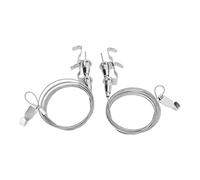 ZJchao 2 Cables para Colgar Cuadros con Gancho, 2 M de Longitud, Capacidad Máxima de 33 Libras para Exhibiciones de Hogar y Galería de Arte