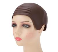 ZJchao 2 Gorros Calvos de Látex, Gorro de Peluca Calva Estirable para Juegos de Rol de Cosplay, con Látex Elástico para Niños, Adolescentes y Adultos (BROWN)