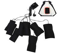 ZJchao 3 Cursos 8 en 1 Cojín eléctrico Calefacción Ropa Impermeable Chaleco Chaqueta Cojín Hoja Calentador USB Tejido Eléctrico para Invierno