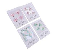 ZJchao 4 Hojas de Joyas para la Cara, Pegatinas Autoadhesivas con Purpurina para Maquillaje, para Escenario, Fiesta, Boda, Disfraz, Elegante, Brillante, Duradero, Cómodo Adhesivo,