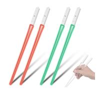 ZJchao 4 Pares de Palillos de Sable de Luz LED que Se Iluminan 9 Colores que Cambian Reutilizables ABS Transparente con Diseño Desmontable para Decoración de Fiestas Fideos de Sushi (2 pares)