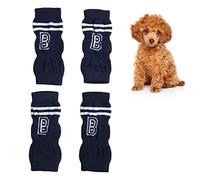 ZJchao 4 Protectores de Codo para Perros, Calcetines para Patas de, Calentadores de Piernas de Punto, Funda Protectora para Codo de Mascota, Protección de Articulaciones, Patrón (L)