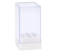 ZJchao 7 Agujeros Taladro de Clavos bits de la Caja Organizador de Contenedor de Contenedor con Cubierta Transparente para Cabezas de Molienda de Uñas Estado de Almacenamiento Portable