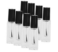 ZJchao 8 Botellas de Esmalte de Uñas Recargables, Botellas Vacías de Vidrio Transparente para Esmalte de Uñas con Cepillo y Embudo para Mezclar y Viajar