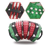 ZJchao Acordeón Rojo de 20 Botones para Interpretación y Aprendizaje Musical (GREEN)
