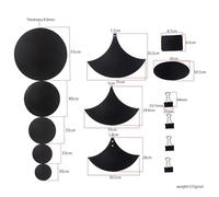 ZJchao Almohadilla de Tambor, Almohadillas de Mudo de Tambor Mute Mute de de de Sonen los Bloques del Cinturón de Práctica de con 4 Clips de Aglutinante para Silenciar Kits de Batería para Practicar