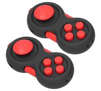 ZJchao Almohadilla Inquieta de 9 en 1 para Niños, Adultos, con 9 Funciones Joystick Flip Scroll Haga en Mover Masaje Estrés Alivio Juguete para Ansiedad ADHD (Rojo Negro con decoración de Buey