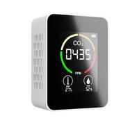 ZJchao Analizador de Calidad del Aire Inteligente, Detector de CO2 Detector de Aire Interior Monitor de CO2, Medidores de Calidad del Interior Sensor de Humedad de Temperatura para el Hogar, (WHITE)