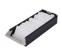 ZJchao Archivo de Tarjeta del Soporte de Tarjeta de índice, Caja de Almacenamiento de Tarjeta de Presentación Contiene 800 Tarjetas A-Z Index Cubierta Transparente Espacio Expandible (Black)