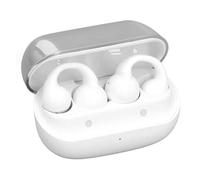 ZJchao Auriculares Inalámbricos de Oreja Abierta con 5.3 y Reducción de Ruido, Auriculares de Conducción de Aire con Clamp/Holder y Estuche de Carga para una Escucha Cómoda (White)