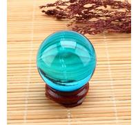 ZJchao Bola de Cristal, Asiático Raro Reino Azul Cuarzo de Cuarzo de Cristal Bola de Curación de de Vidrio Decoraciones de para Casa 40 Mm con Soporte