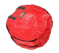ZJchao Bolsa de Almacenamiento de Coronas Navideñas Material de PE de Doble Capa Roja para Vacaciones 24x15 Pulgadas