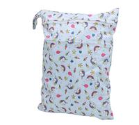ZJchao Bolsa de Almacenamiento Portátil para Pañales, Impermeable, de Poliéster, Reutilizable, con Cremalleras Dobles, Bolsa Seca Húmeda para Pañales con Asa con Hebilla, Resistente y