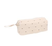 ZJchao Bolsa de Viaje para Secador de Pelo, Organizador de Herramientas de Peinado con Marco Resistente y Base Reforzada para Rizadores FlexStyle (Beige con Lazo café)