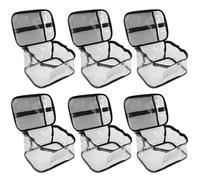 ZJchao Bolsas de Almacenamiento de Juguetes de PVC Transparente, 6 uds., 24x13x17cm con Asas y Bolsillos de Malla para Bloques de Construcción, Rompecabezas, Viajes (Malla)