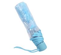 ZJchao Bolsillo Paraguas Pequeño Paraguas Plegable Transparente con Diseño de Flor de Cerezo - de Lluvia Compacto y Elegante para Uso Versátil - Ligero y Duradero - Púrpura Claro (BLUE)