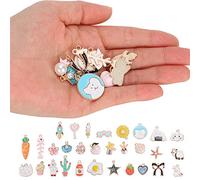 ZJchao Brazalete de Encanto, 30pcs Diferentes Patrones de Aleación Pulsera Brazalete Encajanes Colgantes de Artesan