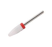 ZJchao Broca de Cerámica para Uñas para Manicura, Cuidado de Cutículas, Cabezal de Pulido Fino, Herramienta Ligera para Lima de Uñas para Pulir y Quitar, Color Amarillo (Rectificado fino F caja roja)