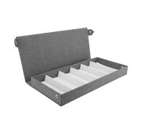 ZJchao Caja de Gafas de Lino con 6 Ranuras, Organizador de Vitrina de Gafas de Moda para el Hogar y Viajes con Ranuras para Almacenamiento de Gafas de Sol (GRAY)