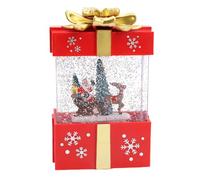 ZJchao Caja de Música Navideña Brillante, Decoración de árbol de Navidad de Muñeco de Nieve con Canción, Alimentada por USB, Funciona con Pilas para Decoración de Fiesta de Mesa de (Rojo)