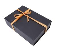 ZJchao Caja de Regalo Grande Negra con Tapa Magnética, 13,78x9,84x4,06 Pulgadas, Elegante Lazo de Cinta para San Valentín, Propuesta de Cumpleaños, Joyería, Regalos de Perfume