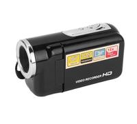 ZJchao Cámara de Vídeo 1080P Grabadora USB con Zoom Digital de 16 MP de Alta Definición con Pantalla Giratoria para Viajes (Black)