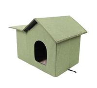 ZJchao Casa de Gato Al Aire Libre para Gatos Externos Refugio Impermeable Plegable con Techo Puntiagudo Diseño de Espacio Grande con Todo el Diseño de Las Estaciones Use el Refugio de (OD Verde)