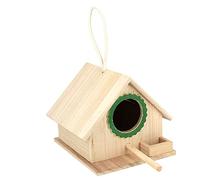 ZJchao Casa para Pájaros Pájaro de Pino Colgante Duradero para Decoración de Jardín Al Aire Libre Hecho de Madera de Paulownia en Color Rojo Azul Verde Tamaño 18,5 Cm X 15,8 Cm X 15 (Green)