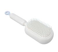 ZJchao Cepillo de Pelo Retráctil, Peine de Masaje con Cojín de Aire con un, Autolimpieza Retráctil y Antiestático, Ergonómico con Anillo de Tracción para Todo Tipo de Cabello, Cabello (WHITE)