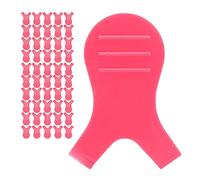 ZJchao Cepillo de Pestañas en Forma de 50 Piezas para Extensiones de Pestañas, Injerto, Permiso de Permiso y Máscara (Rosa roja)