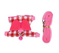 ZJchao Chaleco para Caminar Al Aire Libre para Mascotas, Conjunto de Correa con Correa para el Pecho para Animales Pequeños, Diseño a Cuadros Rosa, Adecuado para Hurones, Chinchillas, Ardillas (S)