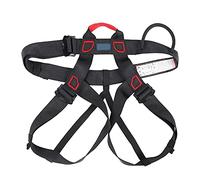 ZJchao Cinturón de Trepadora Arnés de Escalada Cinturón de Seguridad de Montañismo con Bucles Reforzados Livianos y Hebillas Duraderas para Rappel en el Curso de Cuerda de Trabajo Aéreo (BLACK)