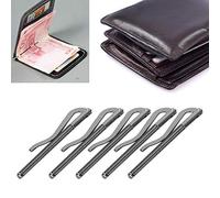 ZJchao Clamp/Holder de Dinero, Resorte de Alta Dureza Clamp/Holder de Billetera de 80 Mm con de Dinero de Metal de 5 Piezas para Billetera de Cuero (Black)