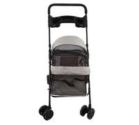 ZJchao Cochecito Plegable para Mascotas con 4 Ruedas, Carrito de Empuje Transpirable para Perros y Gatos con Cesta de Almacenamiento, Portavasos para Mascotas Pequeñas y Medianas