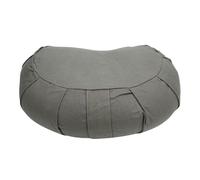 ZJchao Cojín de Meditación de Media Luna, Almohada de Meditación de Yoga con Cascos de Trigo Sarraceno, Funda de Algodón para Asientos en el Suelo, Oficina, Meditación en el Hogar, Diseño (Gray)