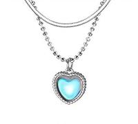 ZJchao Collar con Colgante de Corazón, Cadena de Clavícula Geométrica de Plata 925 con Diseño Brillante Exquisito, para Mujer, Regalo, Madre, Hermana, Amiga
