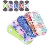 ZJchao Compresas menstruales reutilizables impermeables de fibra de carbón de bambú para incontinencia nocturna, compresas largas (5 unidades, 16,5 x 16,5 cm)