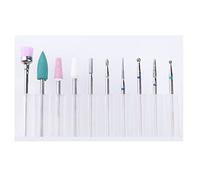 ZJchao Conjunto de Cabezales de Molienda de Manicura de 10 Piezas, Cabezal de Esmalte de Extracción de Uñas Rápida, en Caja, Dureza Alta para Diferentes Métodos de Molienda y Extracción (Tipo B)