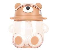 ZJchao Copa de Paja de Oso Miel, Taza Paja Oso para bebé Plástico Plástico Miel Copa para Bebés con Ir Compra (Color café)