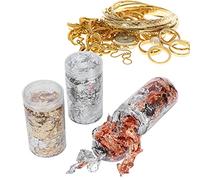 ZJchao Copos de Aluminio, 3 Botellas de Hojas Metálicas para Fabricación de Joyas de Resina y Arte de Uñas, con Impresionante Textura Brillo, Fácil Segmentación, para Manualidades,